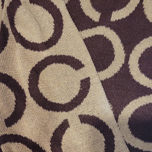 Coach Signature Brown and Tan Scarf - Picture 3 of 5
